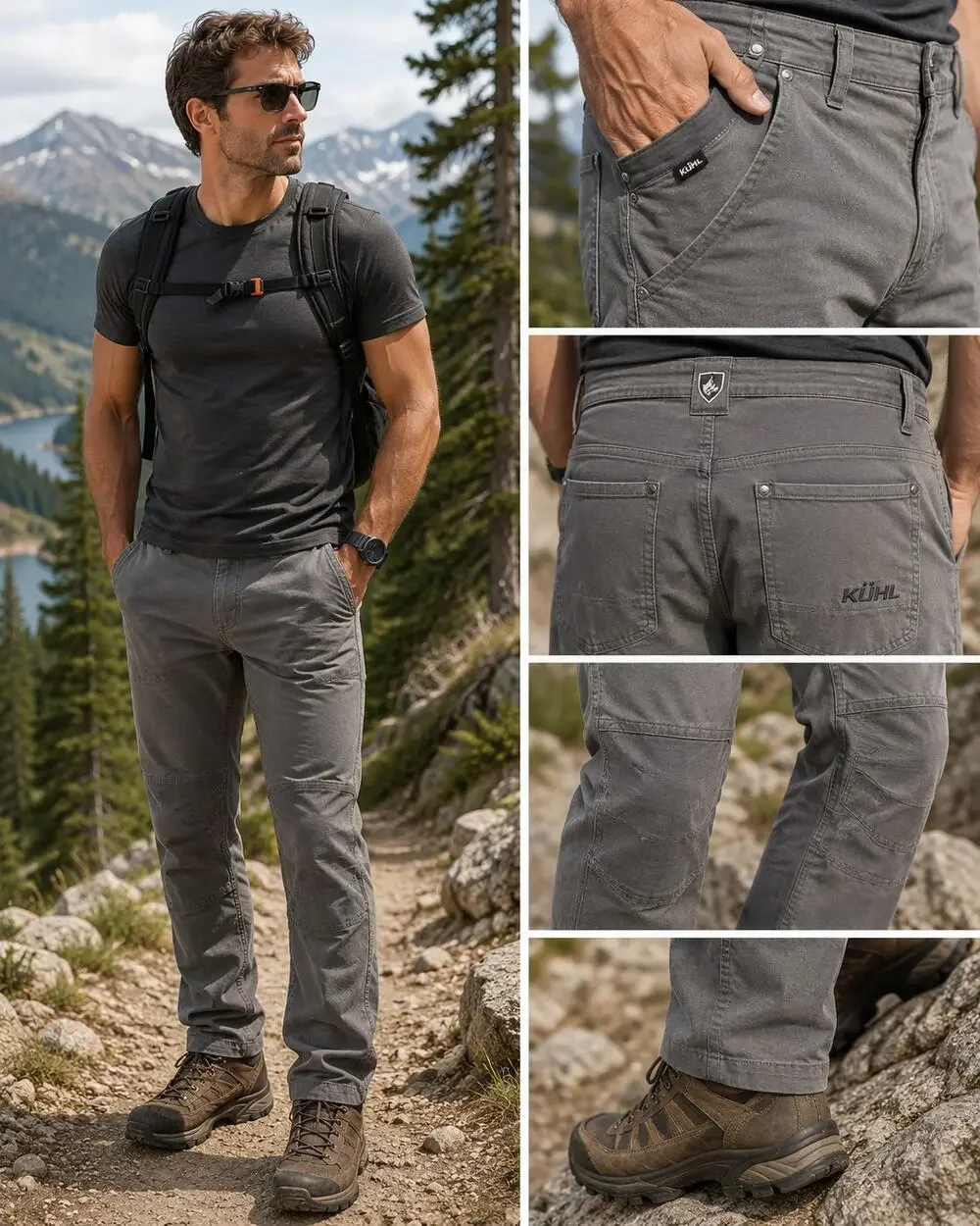 Kuhl Men’s Gray Free Generator Hiking Trail Pants 36x31 Stretch Outdoor Cargo